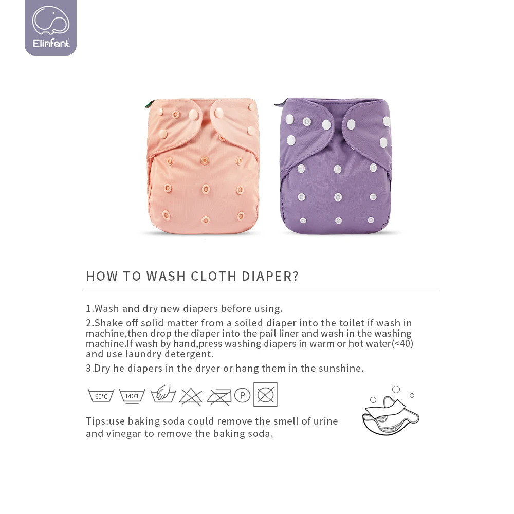 Elinfant 1 Pcs Baby Waterproof Diaper Cover Multiple Colour Reusable Washable Eco-friendly Adjustable Cover Fit 3-15kg Baby images - 6