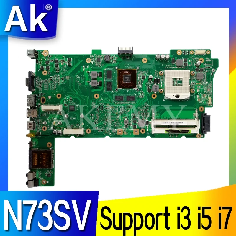 Для ASUS N73S N73SV N73SM материнской платы ноутбука 3 RAM слот с поддержкой карт GT540M i3 i5 i7 CPU |