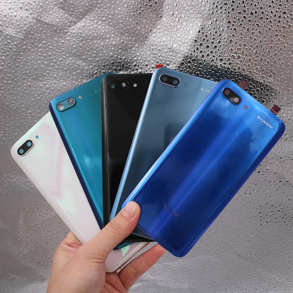 original for huawei honor 10 back battery cover real glass housing panel case honor 10 col l29 mobile phone parts camera lens free global shipping