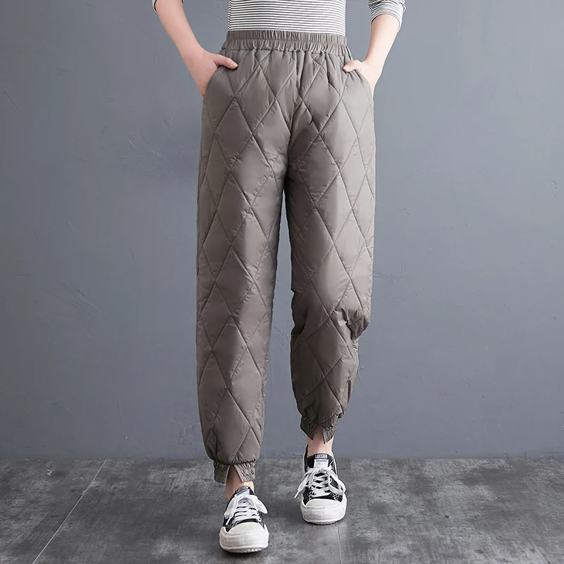 Новое поступление 2021 тонкие светильник осенне-зимние Пуховые брюки с хлопковой