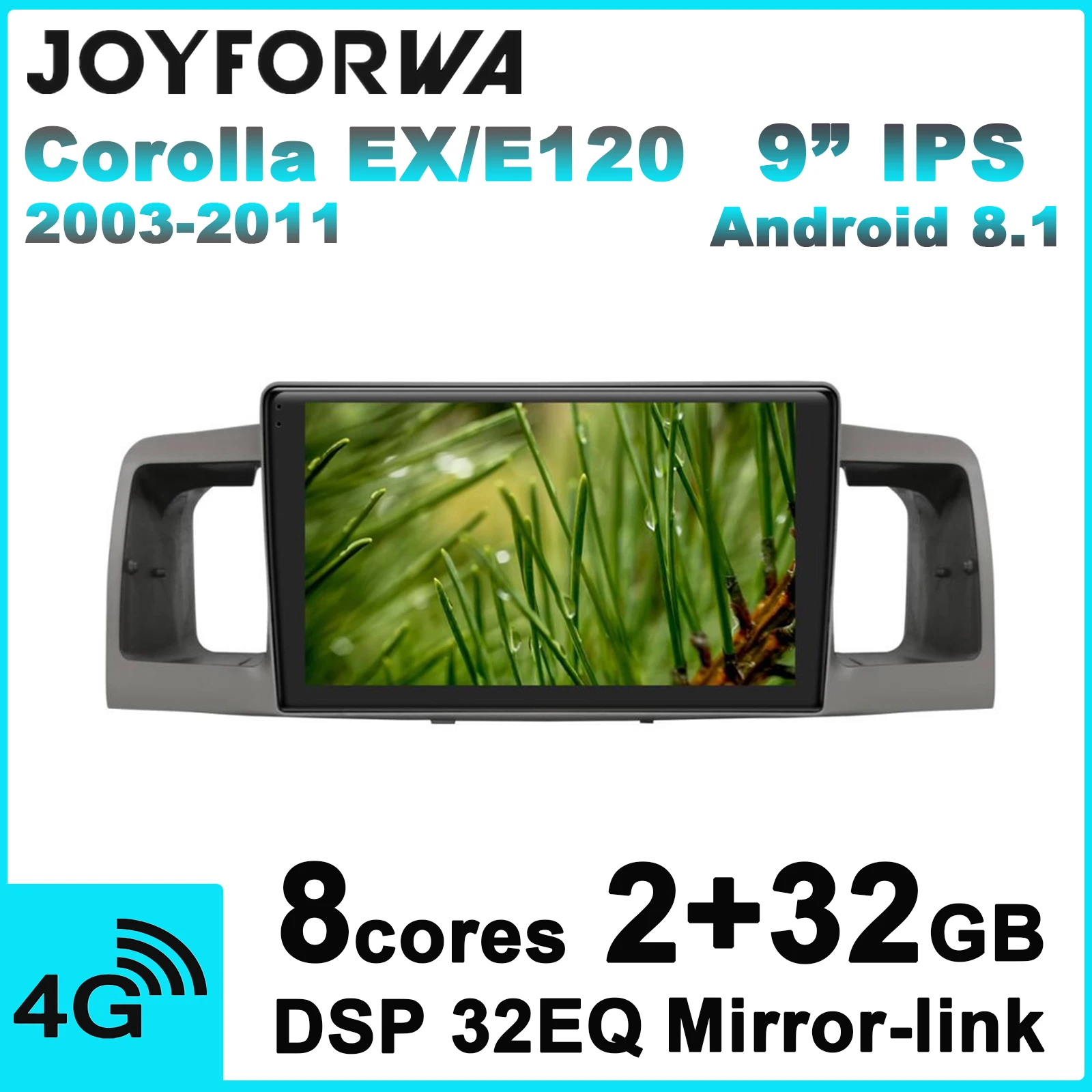 DSP SPDIF 9 &quotAndroid 8 1 Автомобильный мультимедийный радиоприемник для Toyota Corolla EX E120 2003