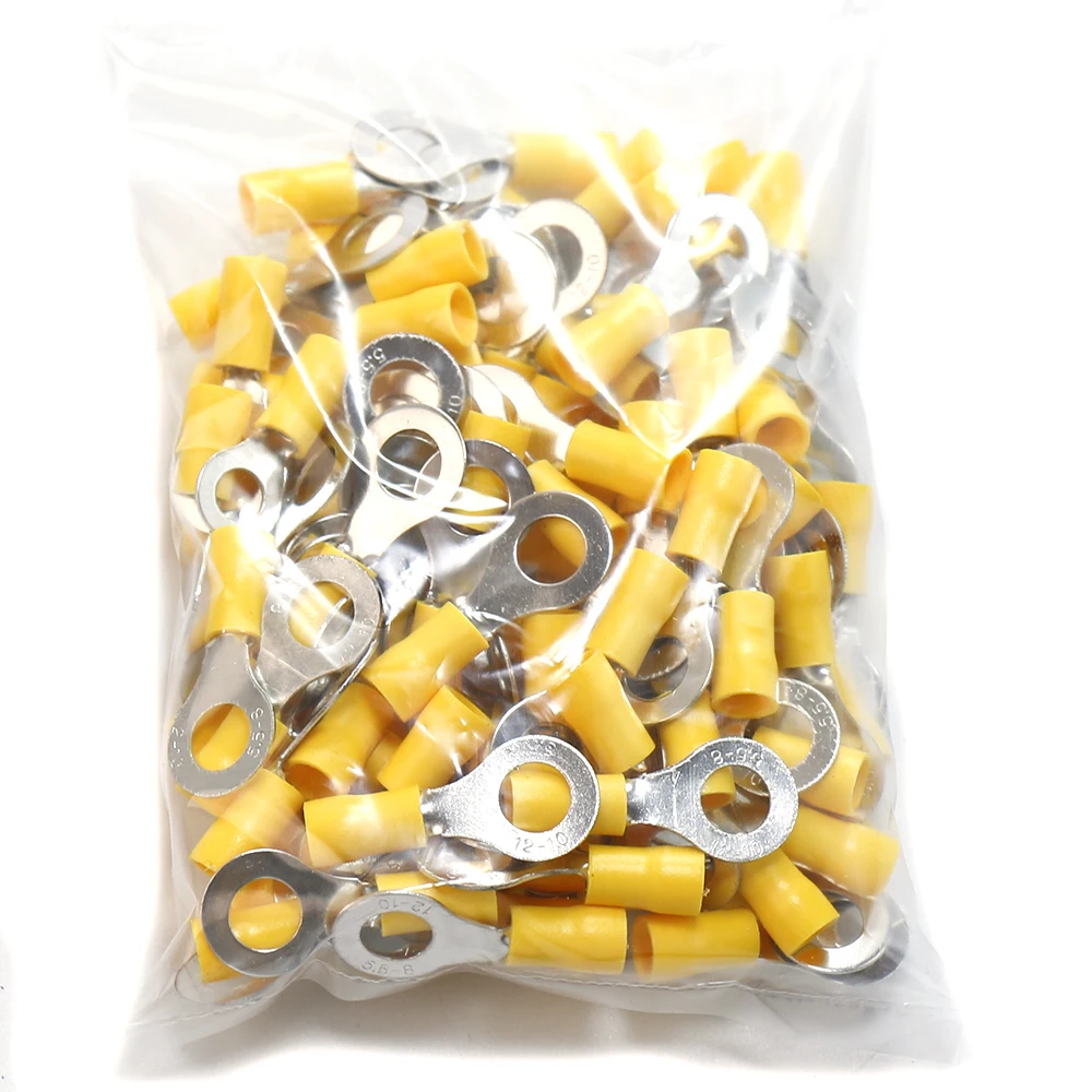 100PCS RV1.25/2/5.5 Ring Crimp terminal plug Round Insulated Cold pressing Electrical Connector Assortment kit mixted O | Обустройство