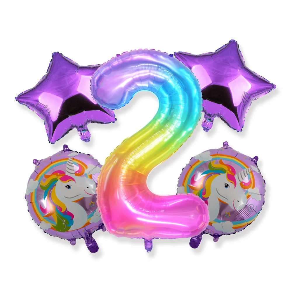 

Amawill 5pcs Unicorn Balloon Globos 40 inch Rainbow Number Balloon Birthday Party Decorations Kids Unicorn Party Wedding Decor