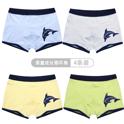 F5-4PCS Модные хлопковые трусы-боксеры для мальчиков средней школы; нижнее белье для мальчиков-подростков; детское нижнее белье; трусы для мальчиков - Цвет: F5-4PCS