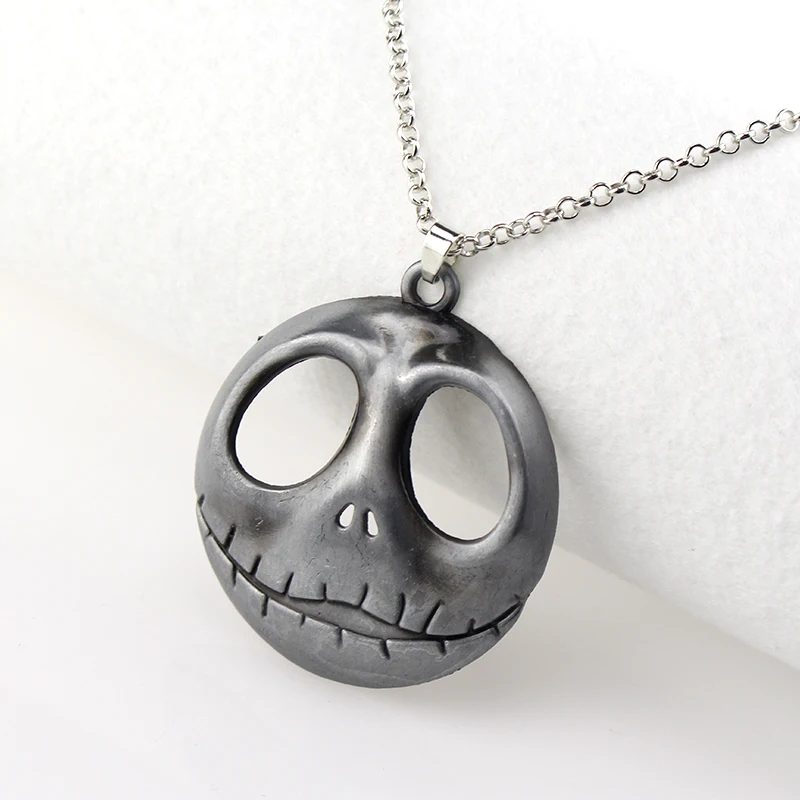 necklace silver Модный Кошмар перед Рождеством Хэллоуин Джек Скеллингтон Салли снежинки череп Тыква браслет - Окраска металла: necklace silver