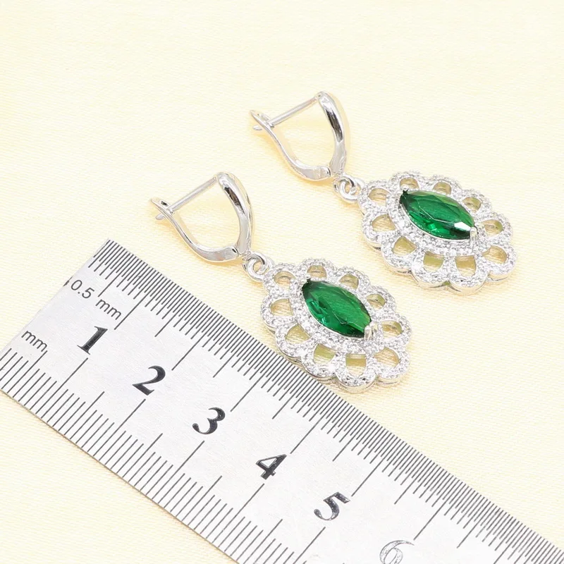 XUTAAYI высшее качество серебряного цвета Ювелирные наборы зеленый имитация