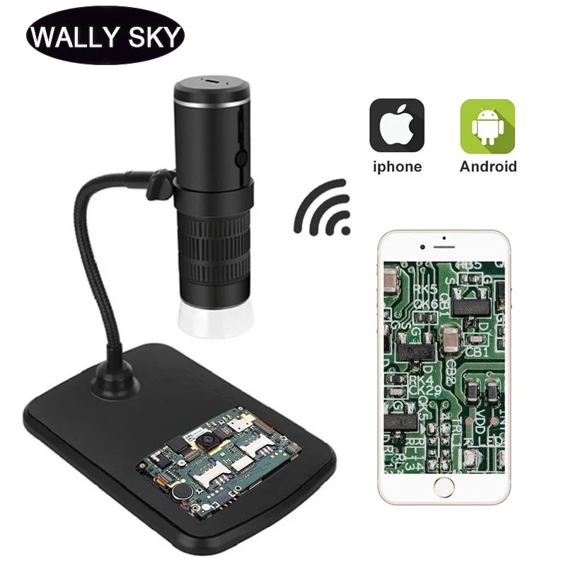 1000X цифровой микроскоп HD 1080P светодиодный USB Wi Fi фотокамера для смартфона