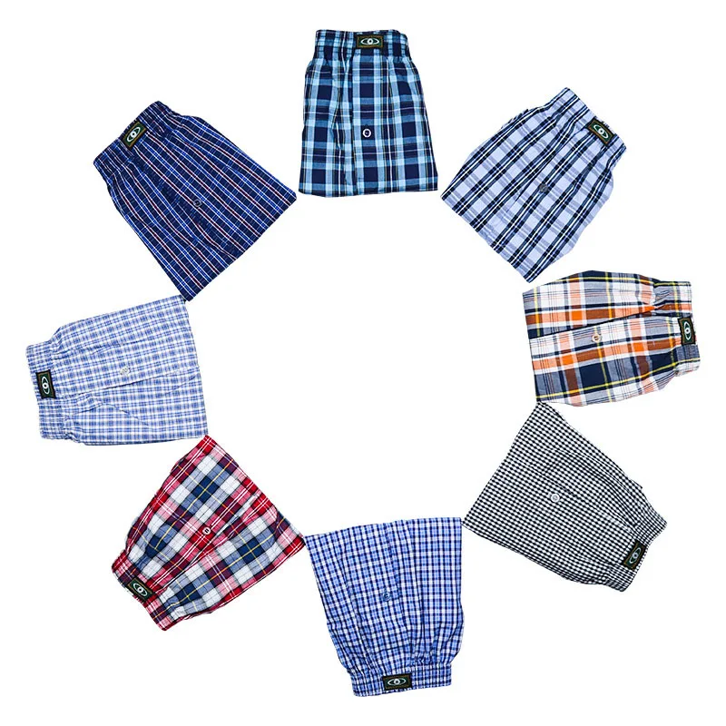 Нижнее белье из 100% хлопка мужские повседневные клетчатые штаны для сна удобные