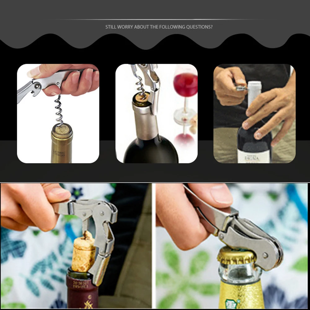 Открывалка для бутылок с вином открывающийся штопор деревянной ручкой Простой