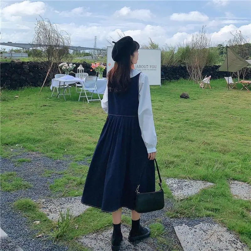 Платье женское длинное в японском стиле мягкое платье без рукавов готическом