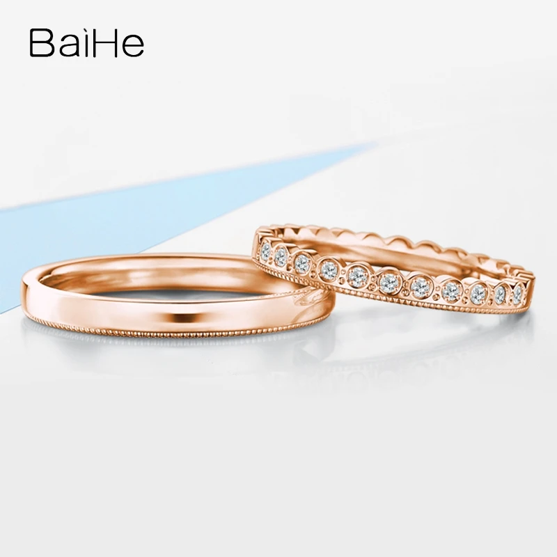 BAIHE однотонное 18K Белое Золото H/SI натуральные бриллианты женское кольцо для
