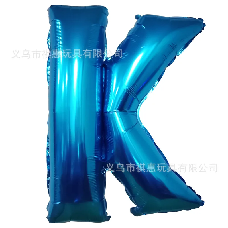 40 inch Blue aluminum film letter balloon Aluminum foil birthday Party wedding supplies Decorative photography props balloon - Цвет: K