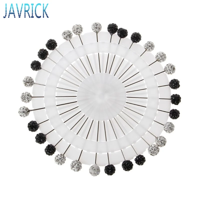 30 шт. мусульманский хиджаб защитный шарф булавки стразы брошь из шариков прямая