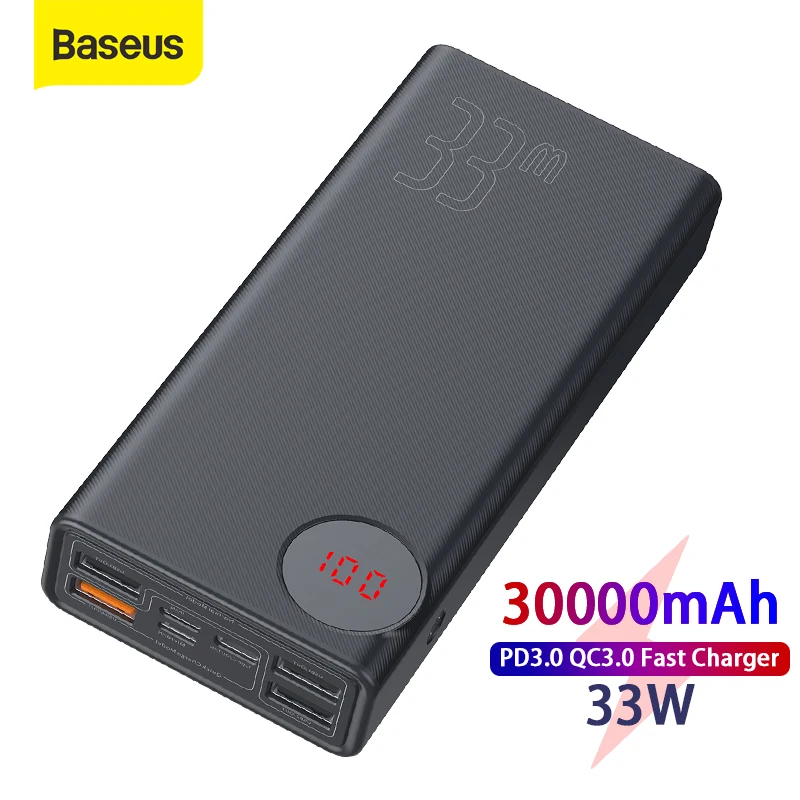 Baseus 30000mAh внешний аккумулятор PD3.0 QC3.0 быстрое зарядное устройство для путешествий