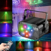 led beam lamp sound activated strobe dj disco stage light 240 patterns rgb laser color projector floodlight party lighting decor