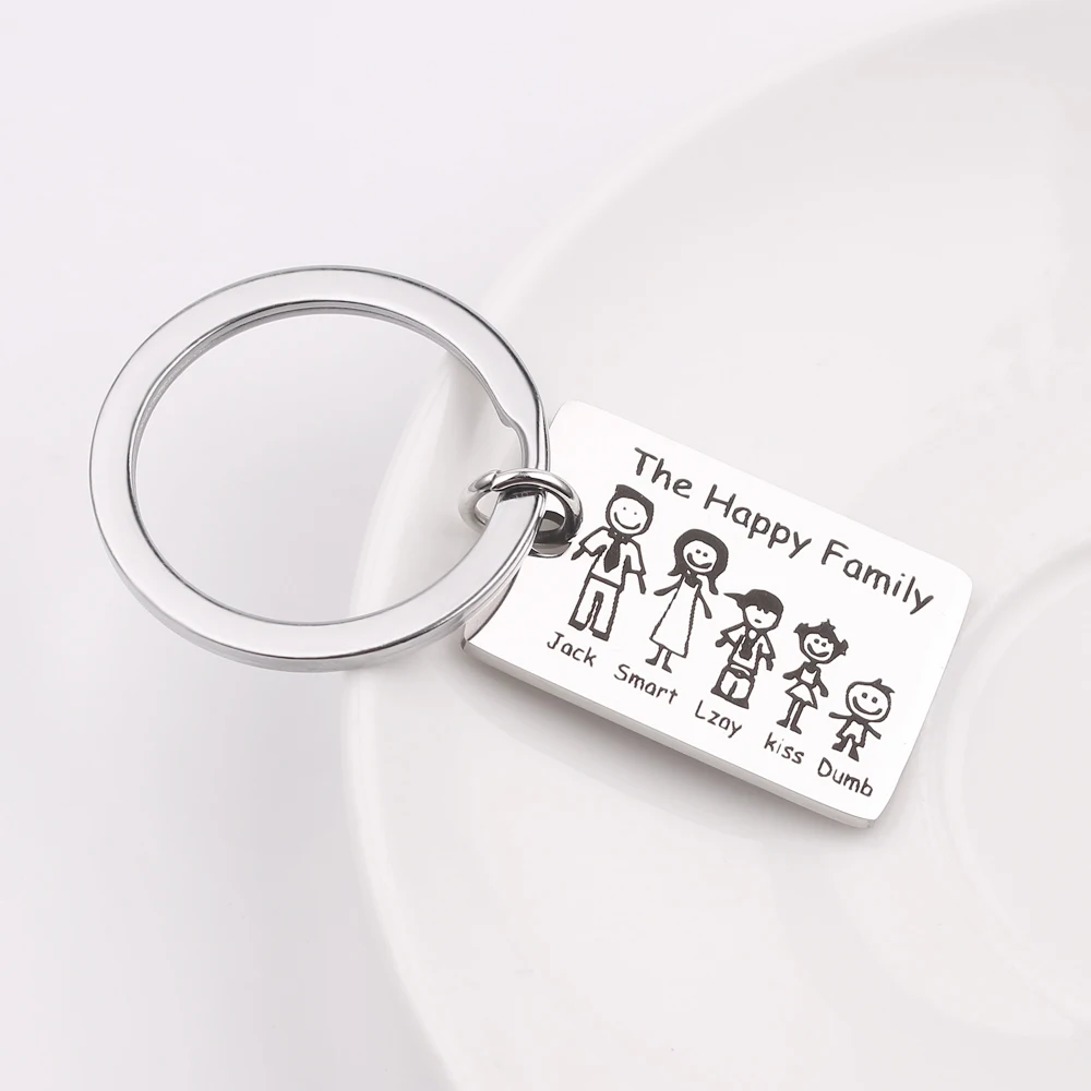 Брелок для ключей с именем на заказ Детская бижутерия Счастливая семья