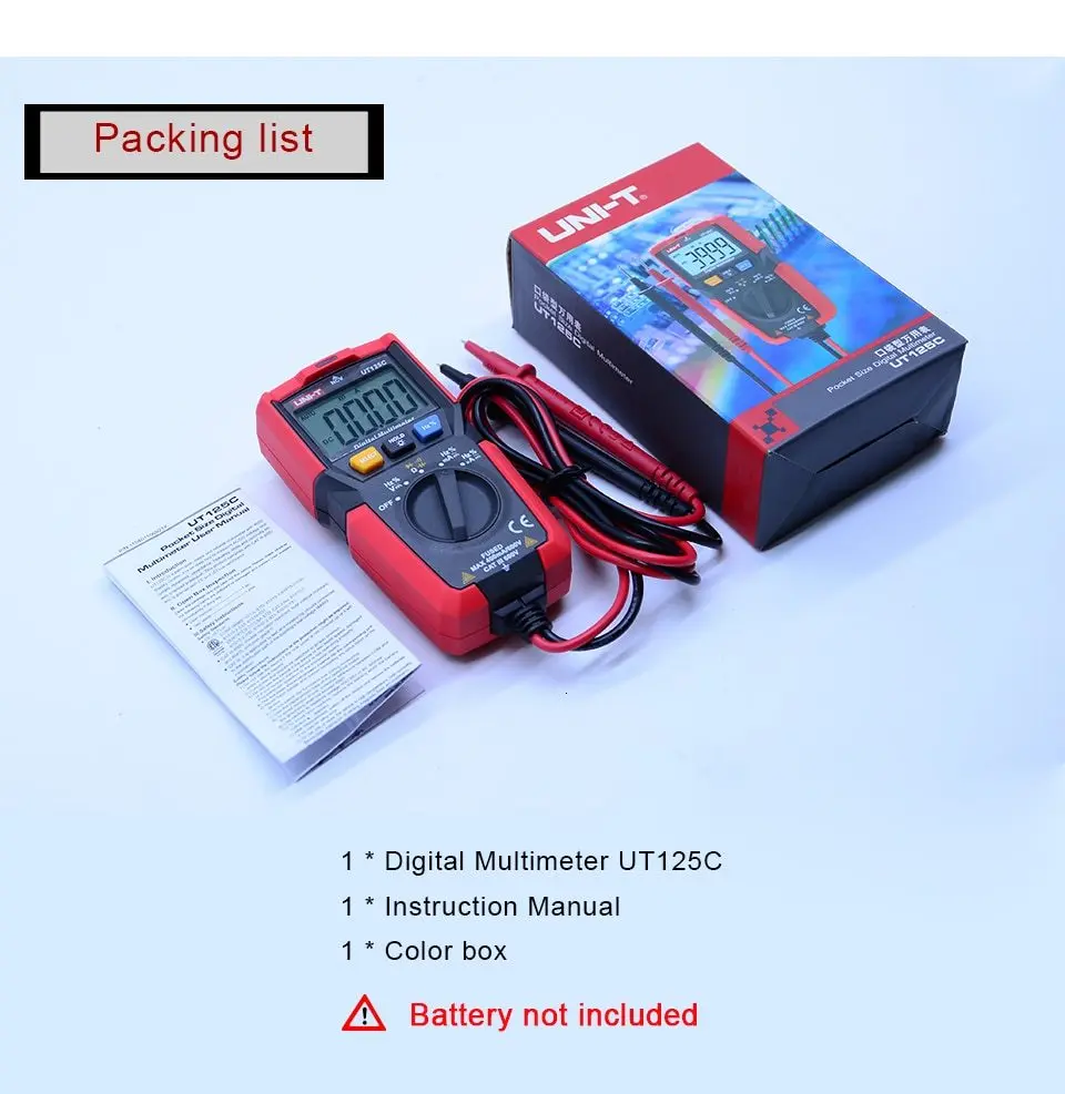 UNI-T UT125C цифровой мультиметр AC DC Напряжение измеритель тока Сопротивление Емкость Частота тестер NCV диод тест непрерывность