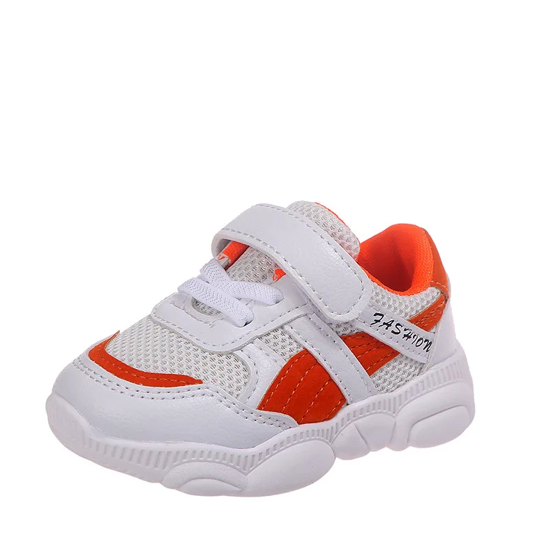 

2020 Spring New Mesh Children's Sports Shoes Soft Bottom Boys and Gifts Baby Toddler Shoes Unisex Anti-Slippery Breathable Oange