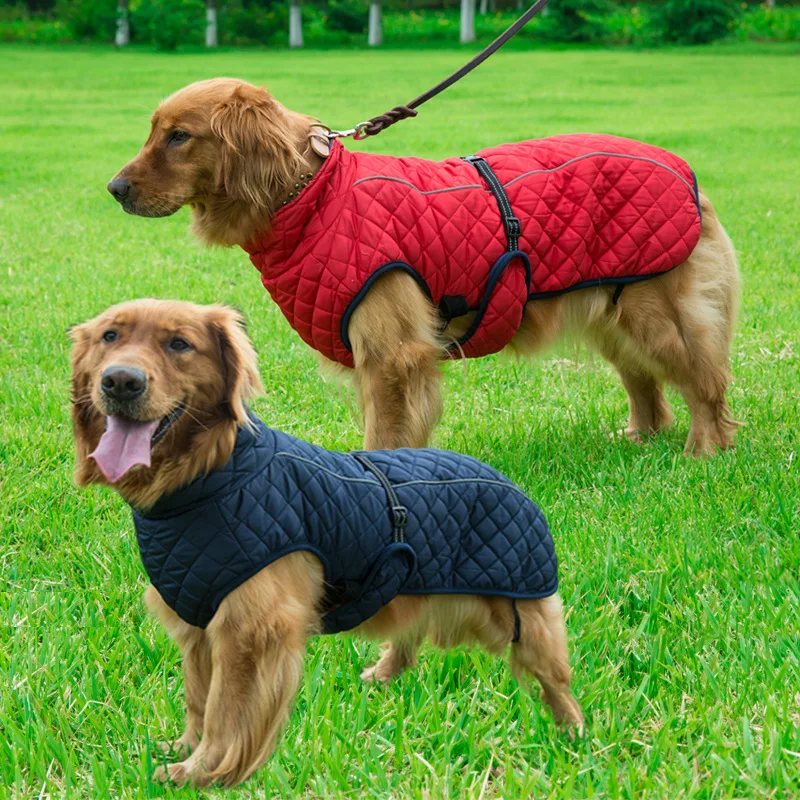 

New Large Dogs Thickened Cashmere Padded Cotton-Padded Clothes Outdoor Jackets Reflective Warm Clothes Pet Products
