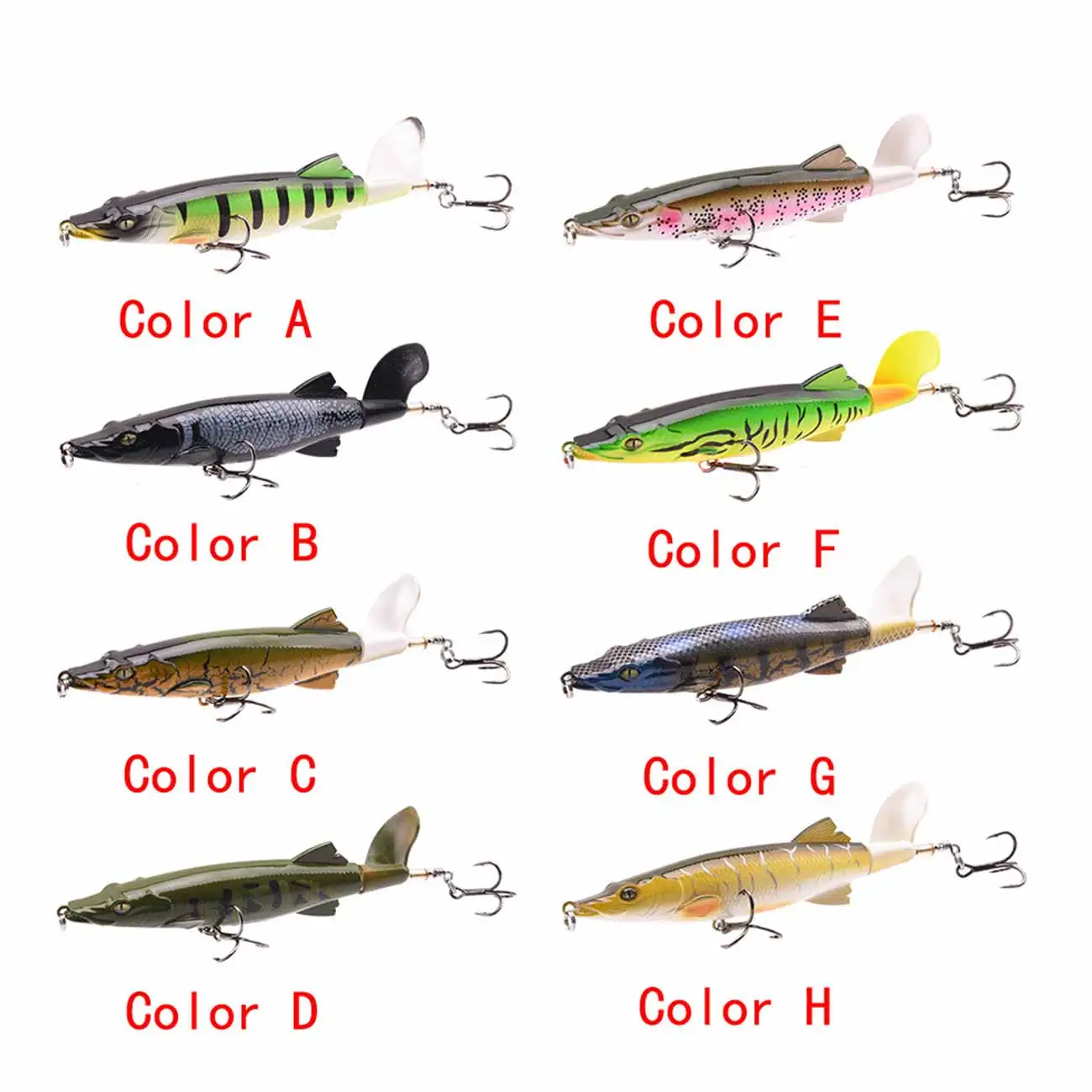 

Artificial Fishing Lure Pencil Plastic Hard Bait Swimbait Rotatable Soft Tail Propeller Fishing Tackle for Fishing Lovers