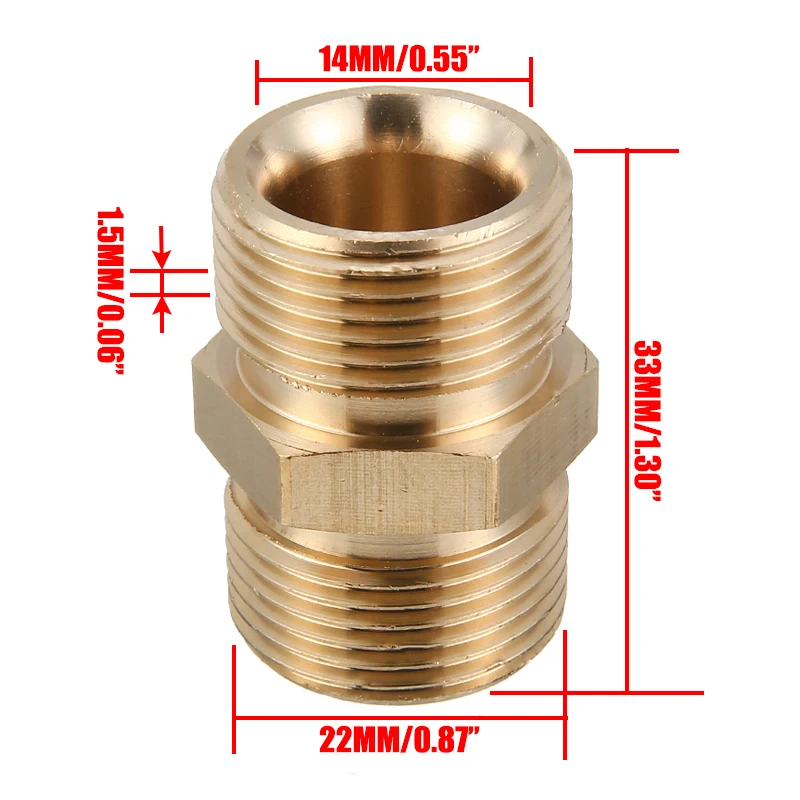 14mm/M22 Brass Garden Hose Pipe Fitting Connector Water Male Outlet Adaptor Power Pressure Pump Lawn Tap Accessories | Дом и сад