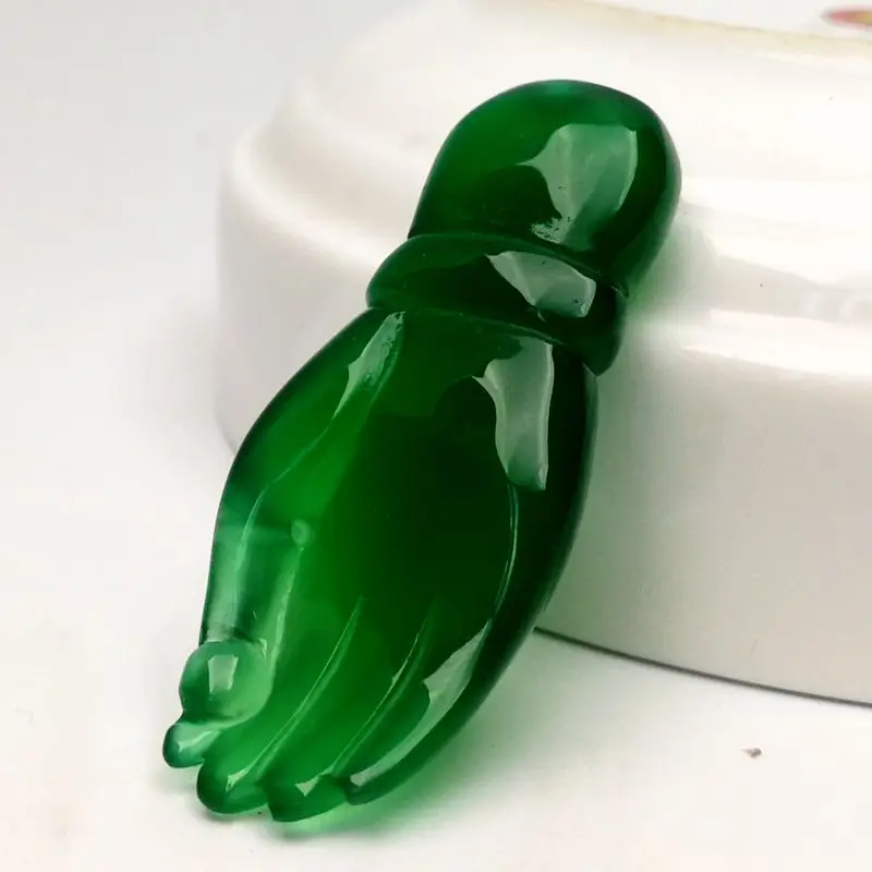Бутик натуральный поливающий зеленый нефрит миелин фушоу пин-Ань Будда ручной