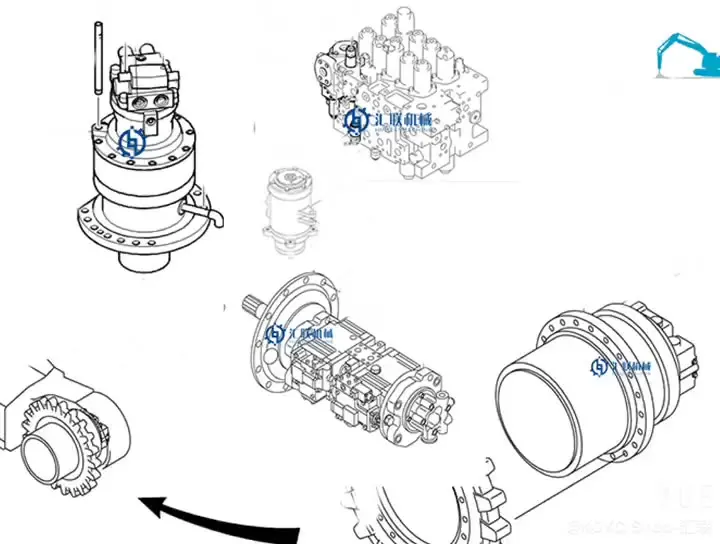 Поворотное устройство M2X150 гидравлический поворотный редуктор двигателя для