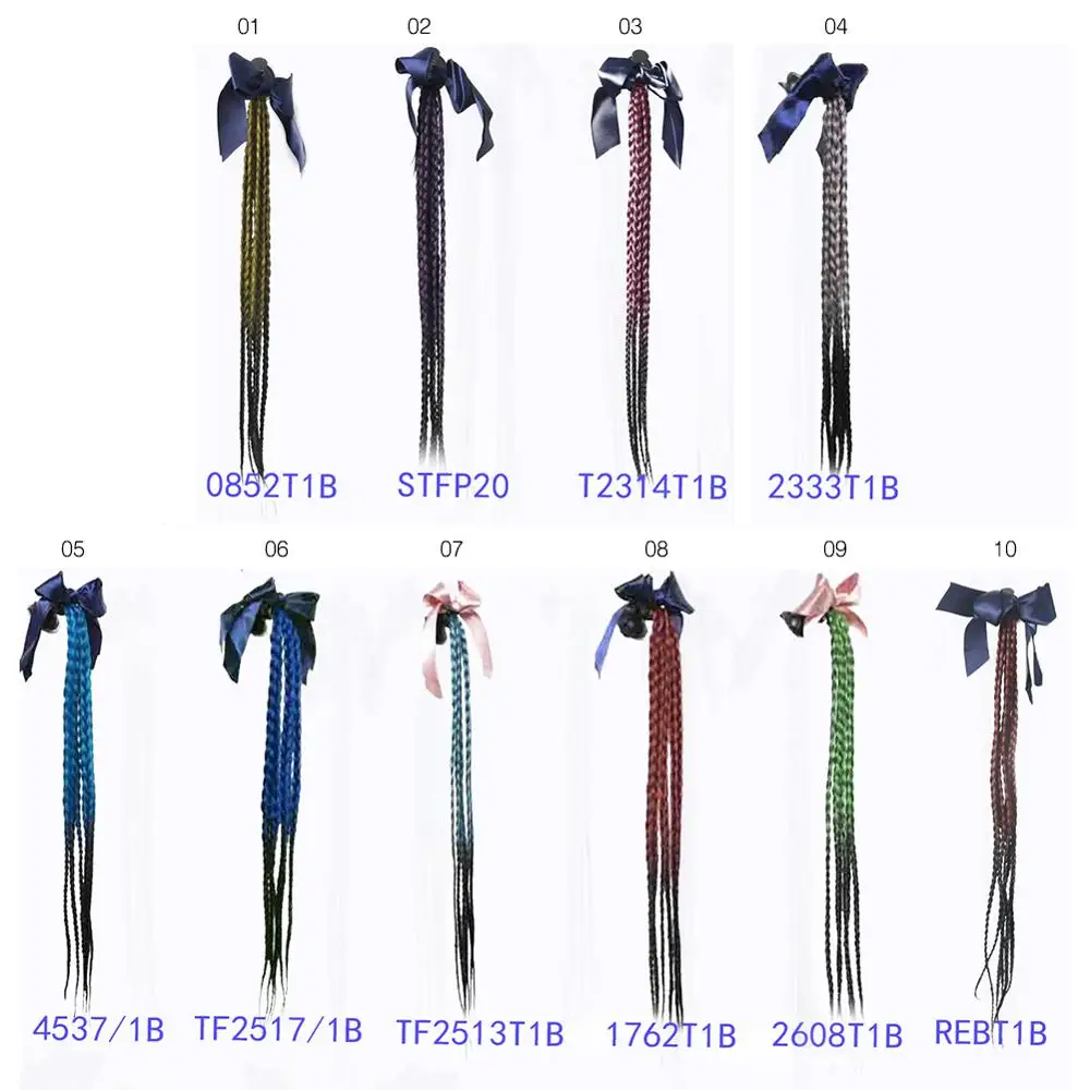 

25" Motorcycle Helmet Braids Bike Gradient Ramp Twist Sucker Removable Braid Pigtail Ponytail Motocross Racing