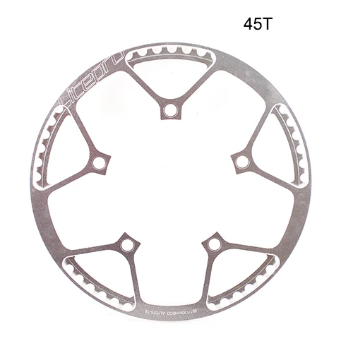 45T Sliver chainring Litepro трек велосипедный шатун бензопила 130BCD 41T 45T 47T 53T 56T 58T одна скорость BMX цепь колеса 170 мм складной велосипед рукоятка - Color: 45T Sliver chainring