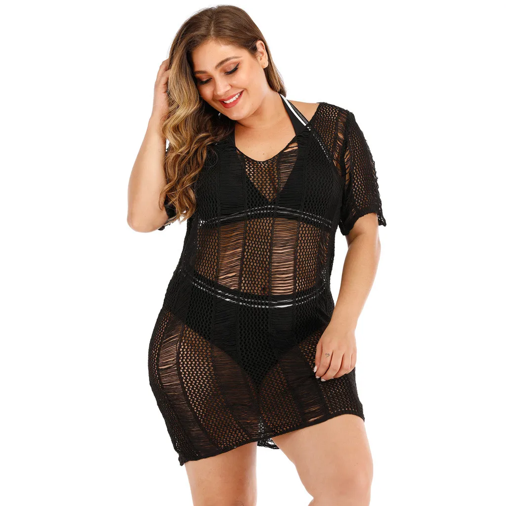 Женское закрытое платье бикини для ванны однотонное вязаное рабочее большого