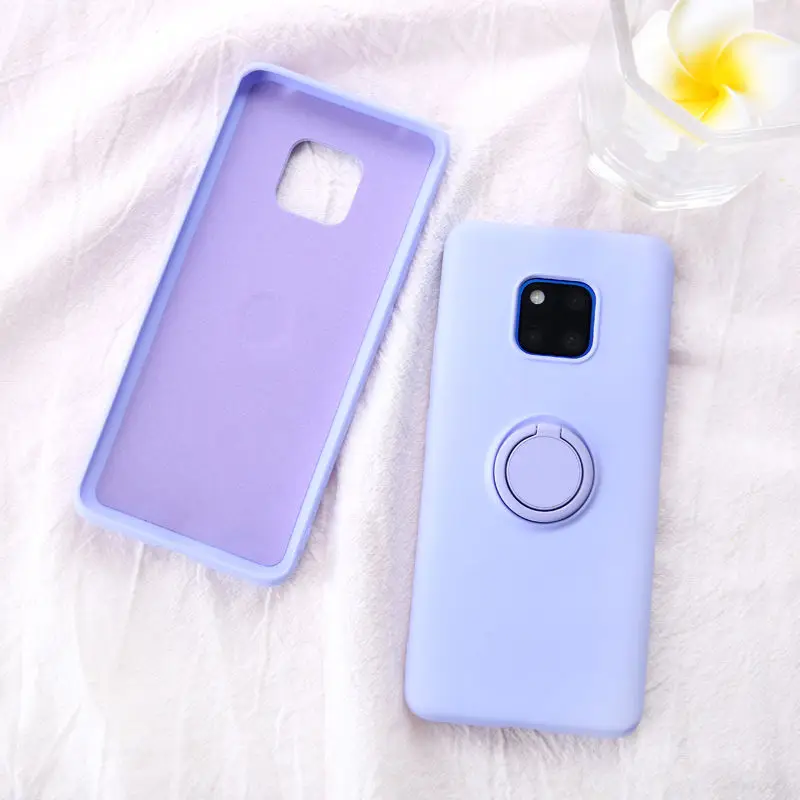Purple Мягкий силиконовый чехол, чехол для huawei mate 20 Pro Lite mate 30 Pro P20 P30, кольцо-держатель, силиконовый чехол для huawei mate 20 Pro, чехол s - Цвет: Purple