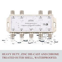 ds81 8 in 1 satellite signal diseqc switch lnb receiver multiswitch heavy duty zinc die cast chrome treated