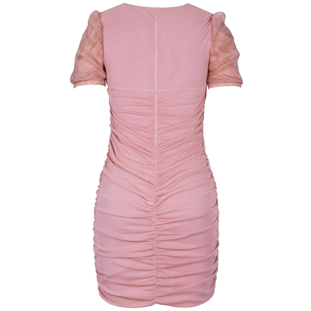 Женское летнее платье с рисунком оленя коричневое шифоновое облегающее