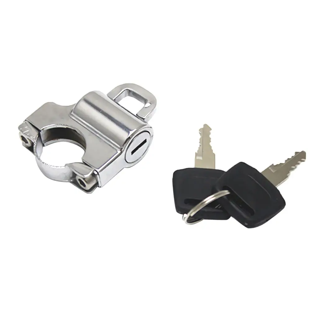 

Universal Motorcycle Motorbike Helmet Lock with 2 Keys Silver Motorbike Protective Gear Accessories