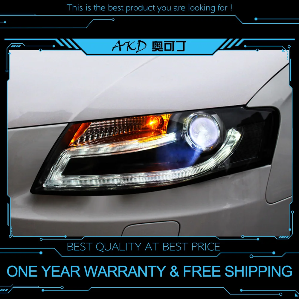 

CG Car Styling Head Lamp For A4 2009-2012 Headlights A4L LED Headlight DRL Signal Bi-Xenon Beam Fog lights angel eyes Auto
