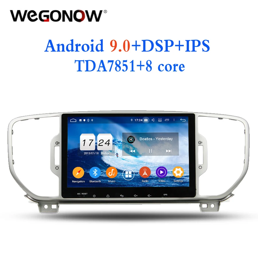 2 DIN TDA7851 Android 9 0 для kia Sportage 2016 2017 8 ядер 4G + 32G Bluetooth Wifi GPS ГЛОНАСС карта Автомобильный