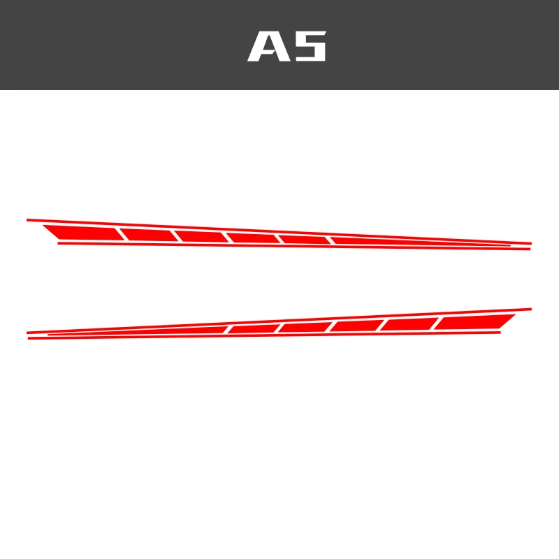 Glossy Red 2 шт. виниловые боковые наклейки полосы обертывания тела стикеры s автомобильный Стайлинг для Toyota Skoda Ford Kia Honda Audi Универсальный - Название цвета: Glossy Red