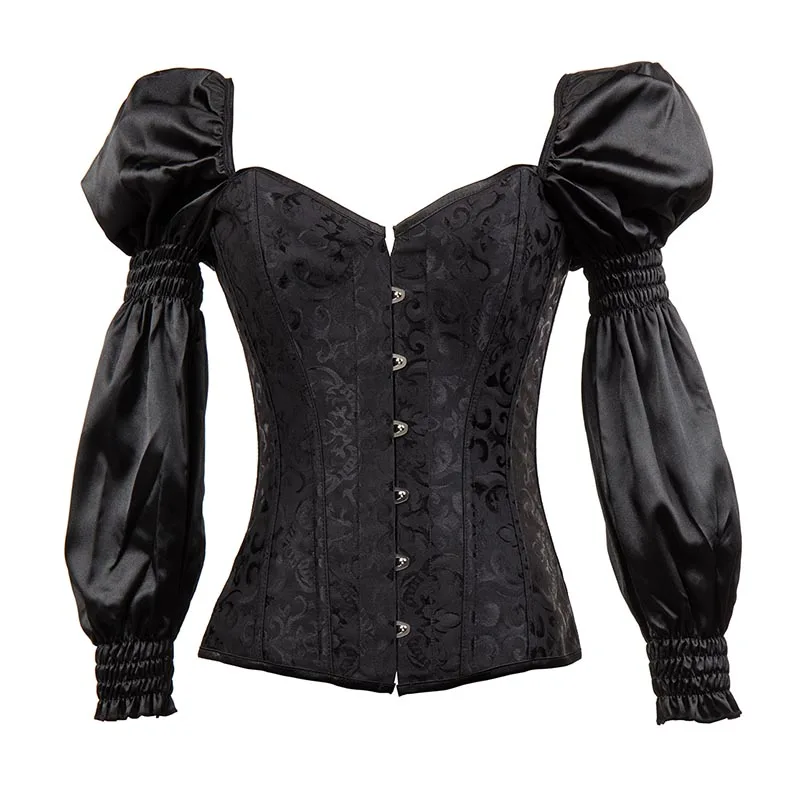 Черный фонарь рукав викторианский костюм в стиле стимпанк Женский корсет Топ