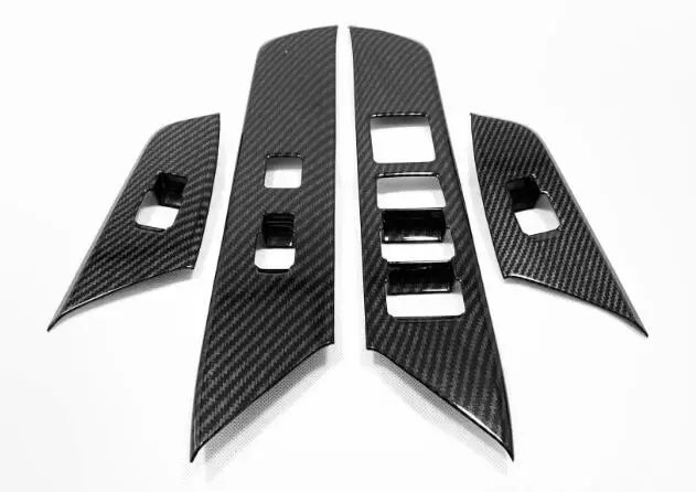 Carbon fiber Для Lexus UX 200H 250H 260H Автомобильная наклейка дверное внутреннее окно стеклянная панель подлокотник лифт для кнопки переключателя поручень 4 шт - Название цвета: Carbon fiber