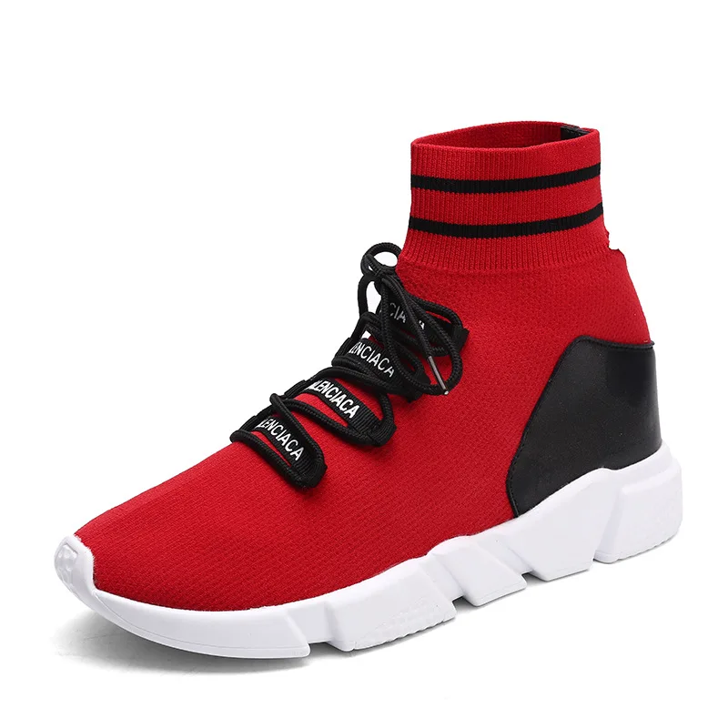 Fashion Casual Shoe For Men 2018 Weaving Fly Breathable Mesh Black Slipon Shoes Lover Couple Trainers Sneakers Mens Human Race |