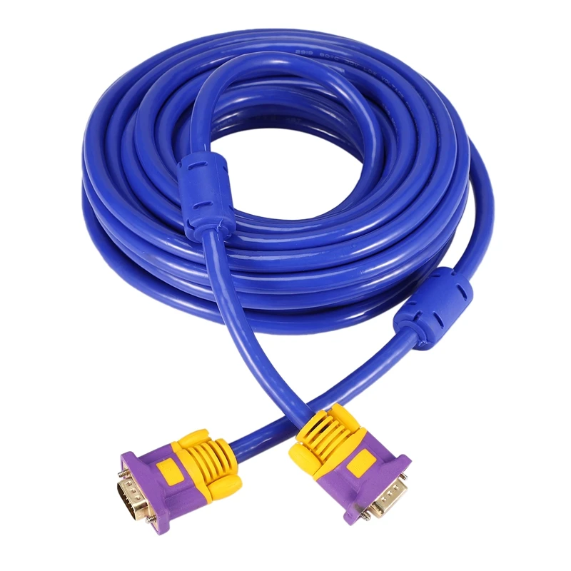 10 м VGA кабель мужской 3 + 9 HD полностью проводной 15 PIN для ЖК CRT проектор ПК ноутбук