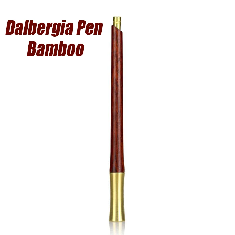 Dalbergia Pen Bamboo Новая Винтажная антикварная ручка для нанеения татуировки бисер переплетение Длинный кисточкой Китайский стильный металлический традиционная книга марка школьные офисные принадлежности - Цвет: Dalbergia Pen Bamboo