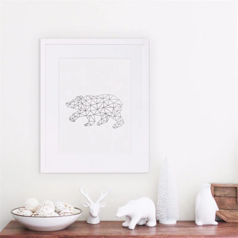 Животные рисование лески настенное искусство холст живопись медведь узор для