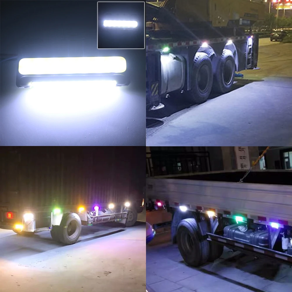 

10pcs DC 24V Super Bright COB Truck Lorry Vans Side light Waterproof Led Signal Width Light Ground Anti-rear Trailer Waist Light