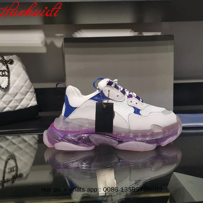 

2021 Men Triple S Running Shoes Fashion Clear Bottom Triple-S Walking Sneaker Shoes Designer Trainer Shoes Chaussures Vulcanized