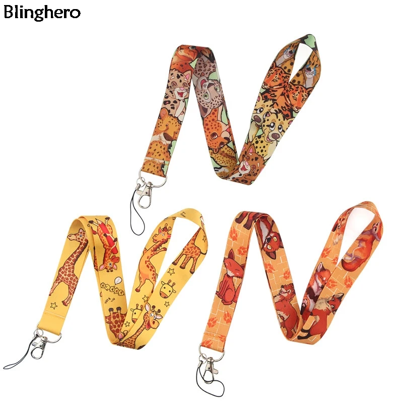 

Blinghero Cool Mix Fox Leopard Giraffe Lanyard Strap for Keys Unisex Phone Neck Strap USB ID Badge Holder Stylish Gifts BH0426