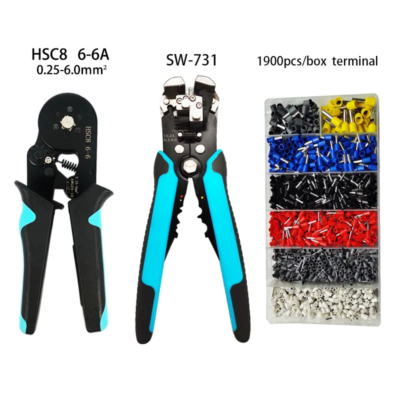 

Tubular Terminal Crimping Pliers Electrician's Set Mini Pliers HSC8 23-7AWG 6-6 0.25-6MmÂ² High-Precision Crimping Tool