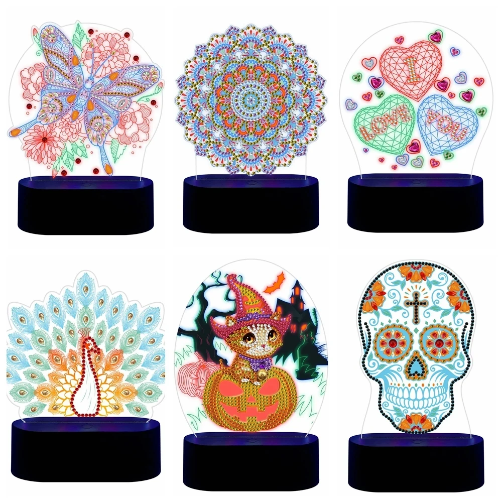

DIY Diamond Painting Led Light Pad 5D Diamond Mosaic Embroidery Lamp Night Light Gradient Lamp Home Desk Night Lamp Decor