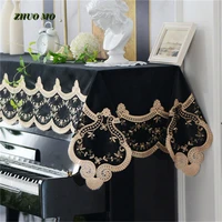 european style piano dust protection cover piano cover for home soft black dustproof washable anti scratch protective cover