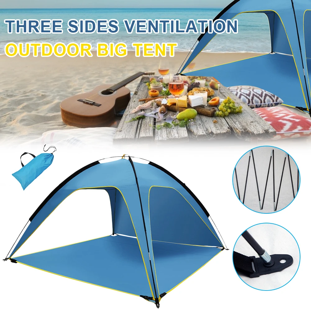 

Водонепроницаемая Всесезонная Пляжная палатка, навес из ткани Оксфорд, для походов, 2 или 3 человек, легкая установка